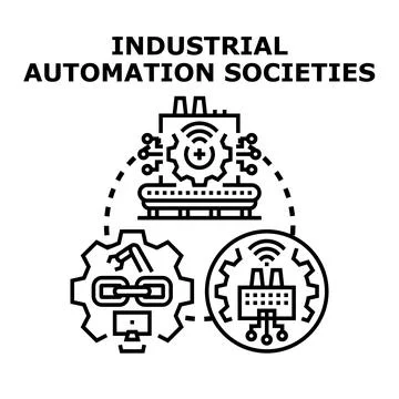 Industrial automation societies future technology development concept 스톡 일러스트