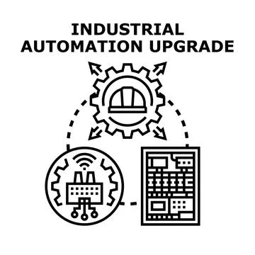 Industrial automation upgrade process for smart factory Stock Illustration