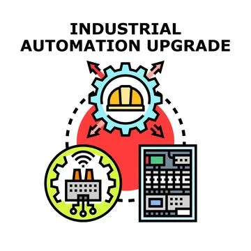 Industrial automation upgrade process for smart factory Stock Illustration