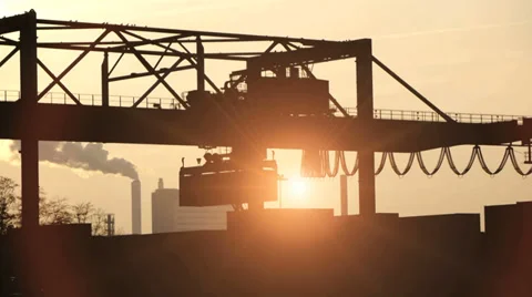 Industrial background. container business. logistics. sunset time lapse Vídeos de archivo 33793196