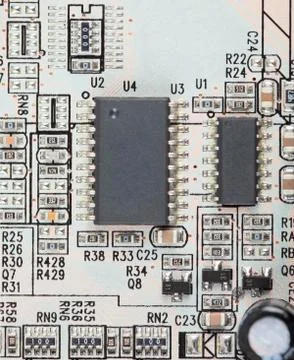 Industrial background from electronic components Foto stock