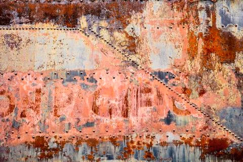 Industrial Background With Rust And Rivets Stock Photos