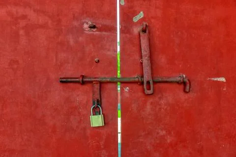 Industrial background texture in red Photos