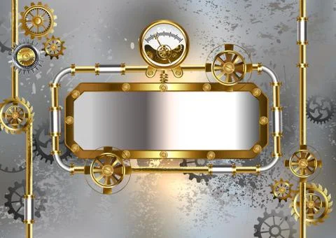 Industrial banner with manometer Stock Illustration