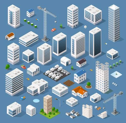 Industrial based on isometric projection イラスト素材