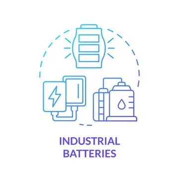 Industrial batteries blue gradient concept icon Stock Illustration