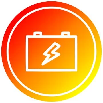 Industrial battery circular in hot gradient spectrum Ilustração Stock