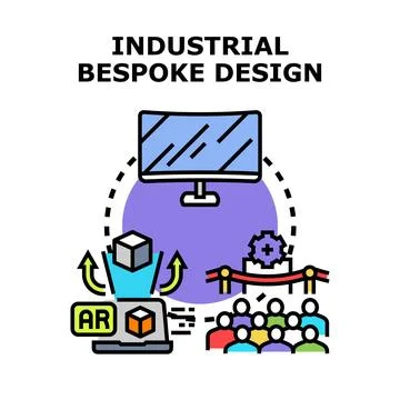 Industrial bespoke design process visualizing engineering development Stock Illustration