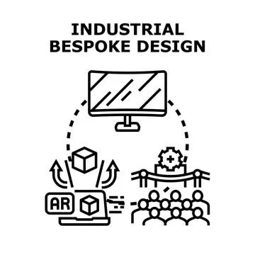 Industrial bespoke design process visualizing engineering development Stockillustratie