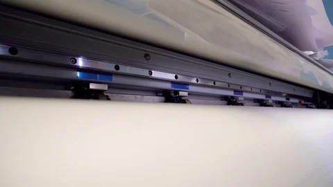 Industrial Big Printer, professional press, and paper supply. Robotized workflow Stock Footage 105925257