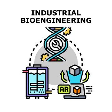 Industrial bioengineering producing materials using genetic processes Stock Illustration