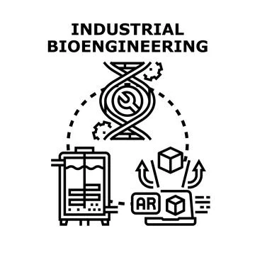 Industrial bioengineering producing materials using genetic processes Stock Illustration