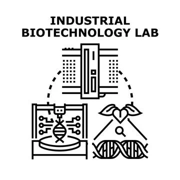 Industrial biotechnology lab concept developing scientific solutions イラスト素材