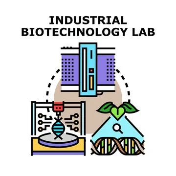 Industrial biotechnology lab concept developing scientific solutions Stock-Illustration