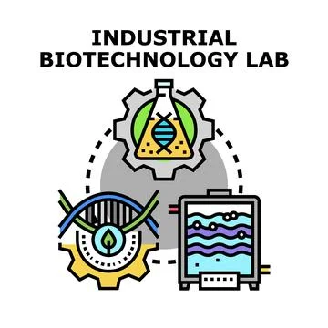 Industrial biotechnology lab concept vector illustration Stock Illustration