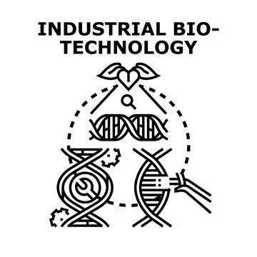 Industrial biotechnology modifying dna for engineered products Illustrazione stock