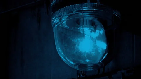 Industrial Blue Light Flashing Loop Stock Footage 159830405