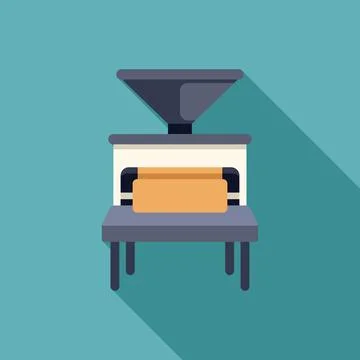 Industrial bread making machine placing dough in container Stock Illustration