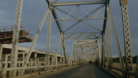 Industrial bridge in Texas Stock Footage 128963948