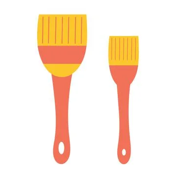 Industrial brushes of different sizes on an isolated background. Construction Stock Illustration