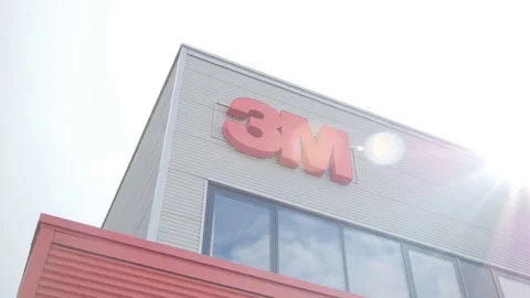 Industrial Building Angle with Trade Name Three M on Top Stock Footage 73928136