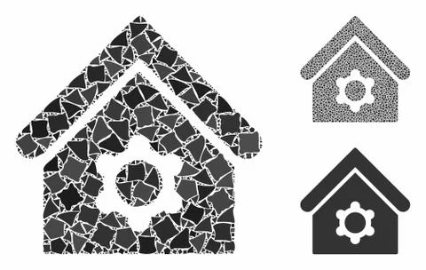 Industrial building Composition Icon of Tuberous Pieces Ilustración de archivo