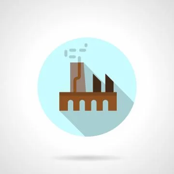 Industrial building flat round vector icon Stock Illustration
