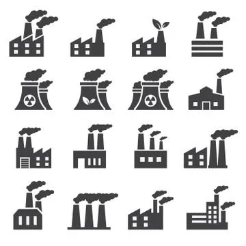 Industrial building icon Stock Illustration