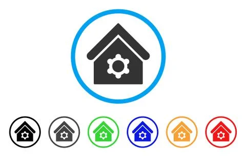 Industrial Building Rounded Icon Ilustración de archivo