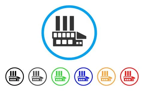 Industrial Building Rounded Icon Ilustración de archivo