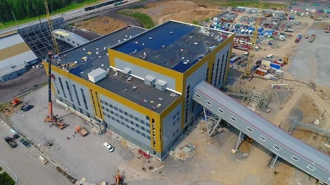 Industrial building under construction Vídeo Stock 103490562