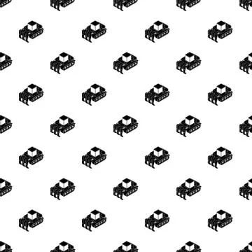 Industrial bulldozer pattern vector seamless 스톡 일러스트