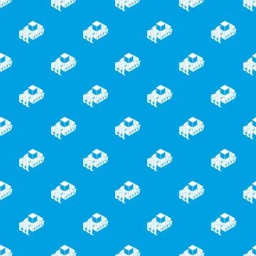 Industrial bulldozer pattern vector seamless blue Illustrazione stock