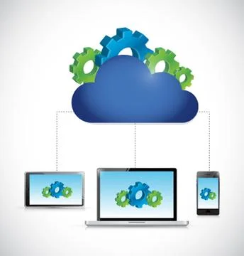 Industrial business cloud computing technology Illustrazione stock