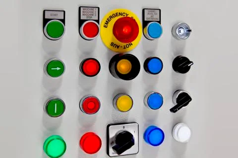 Industrial buttons Stock Photos