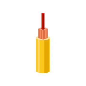 Industrial cable, electrical connection copper wires vector Illustration Stock Illustration