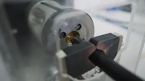 Industrial cable stripping process in an industrial production plant setting Stock Footage 331891493
