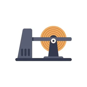 Industrial cable winding machine processing steel wire coil Illustrazione stock