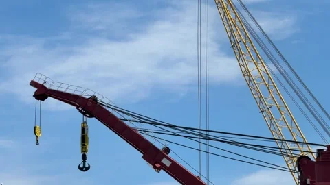 Industrial Cargo Crane and Lifting Hook at Port of Sunderland England UK Stock Footage 342984784