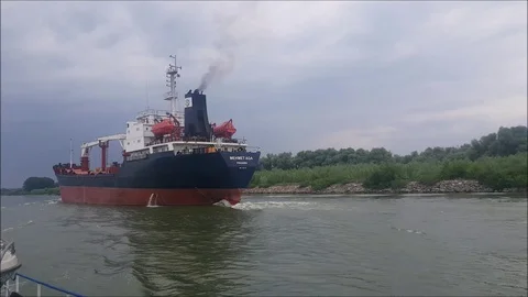 Industrial Cargo Ship Stock Footage 129099909