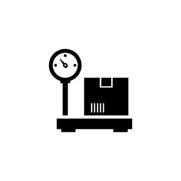 Industrial Cargo Weight Scale Flat Vector Icon Illustrazione stock