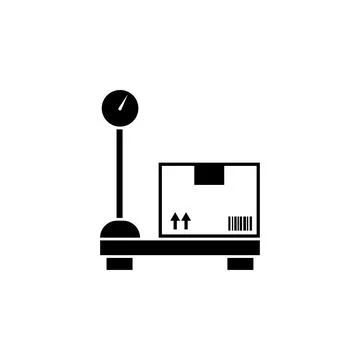 Industrial Cargo Weight Scale Flat Vector Icon Illustrazione stock