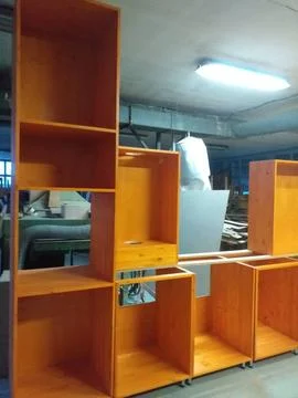 Industrial Carpentry Workshop Interior With Woodworking Machines And Timber Stock Photos