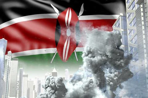 Industrial catastrophe on Kenya flag Ilustración de archivo