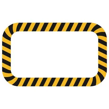 Industrial caution frame with diagonal hazard stripes safety warning border Stock Illustration