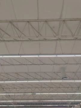 Industrial Ceiling with Metal Structures Stock Photos