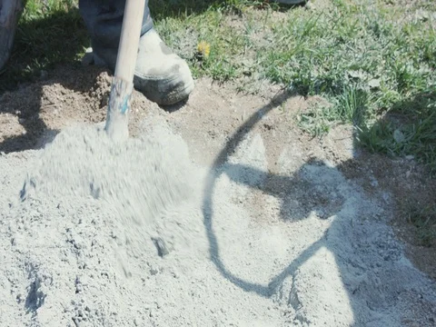 Industrial cement mixer machine at construction site. Concrete pouring Stock Footage 75829941