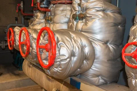 Industrial central heating system with insulation Stock Photos