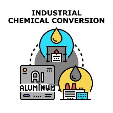 Industrial chemical conversion process for aluminum production Stock-Illustration