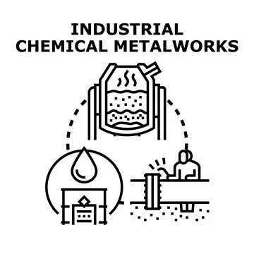 Industrial chemical metalworking process vector illustration Stock Illustration